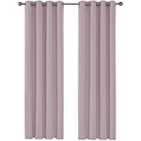 Deconovo Cortinas Opacas de Salón Dormitorio Térmica Aislante y Ruido Reducción con Ollaos 2 Piezas 135 x 240 cm Rosa